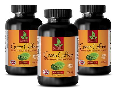 Pure Coffee Green Beans - Green Coffee Extract GCA 800mg - Fat Burner- 3B
