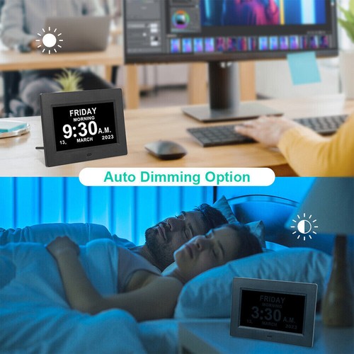 Digital Alarm Clock LCD Calendar Day Date Memory Loss Dementia Elderly reminder - Picture 11 of 16