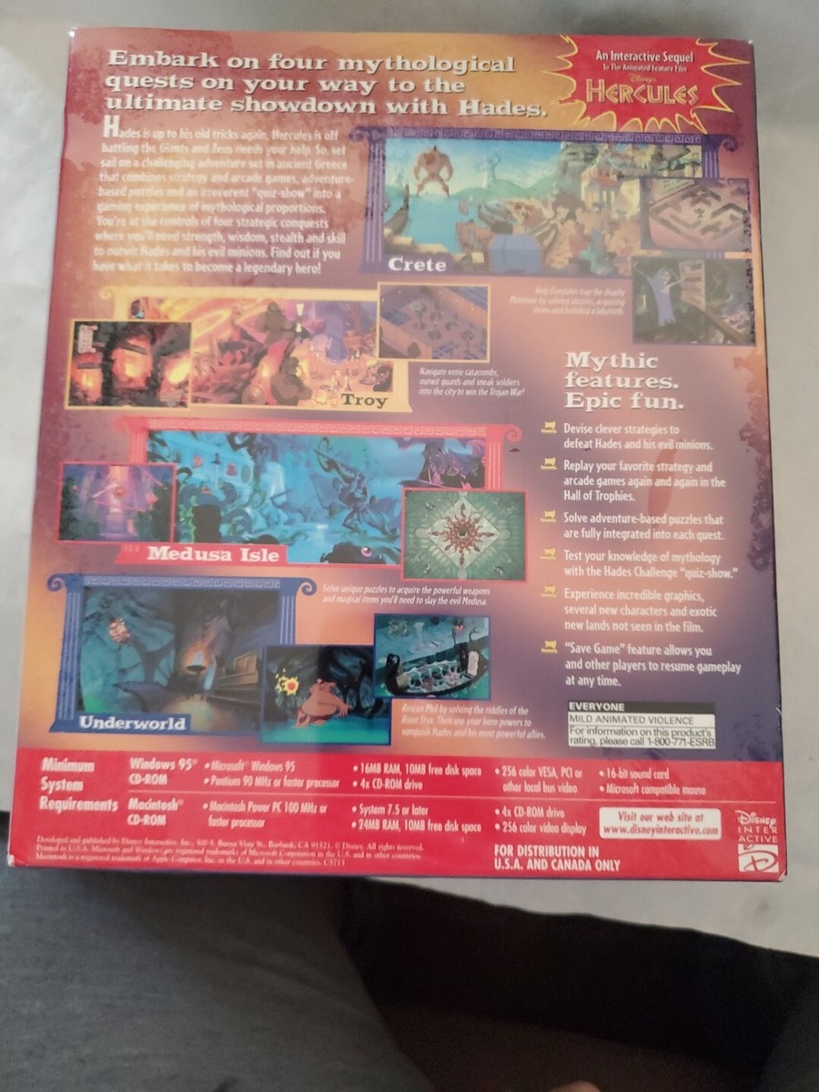 1995 HADES CHALLENGE Disney Interactive PC CD-ROM RARE SEALED OBO
