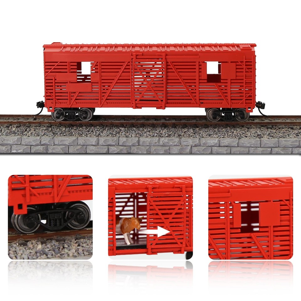 Evemodel Trains C8767 HO Scale 187 40' Stock Car Cattle Wagon Painted eBay