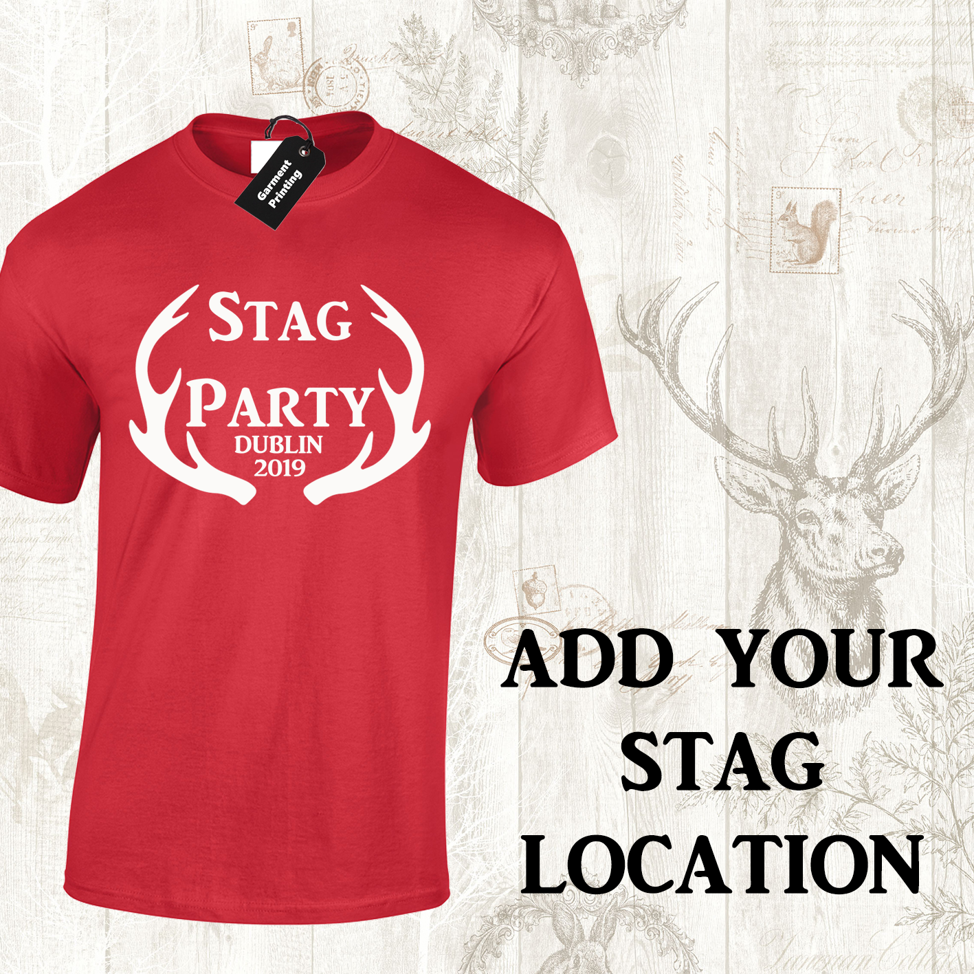STAG DO T-SHIRTS FUNNY MENS STAG PARTY PERSONALISED TOPS CUSTOM JOKE FUN  (D-8) | eBay