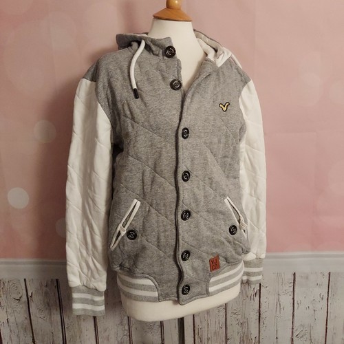 QUILTED VARSITY HOODED JACKET 