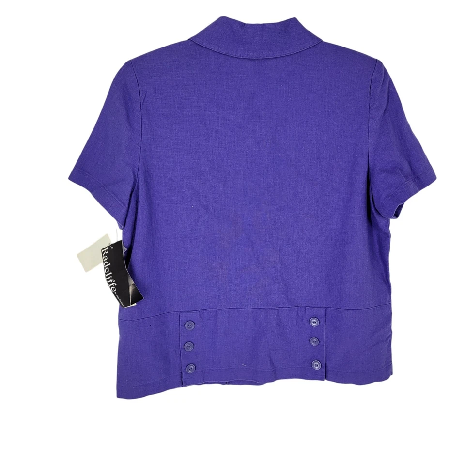 Blusa De Colección Botón Púrpura Med Cottagecore Luz Academia Retro Minimalista Elegante Foto 4 de 4