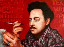 Original Acrylic Painting of Tennessee Williams, 2017 Signed