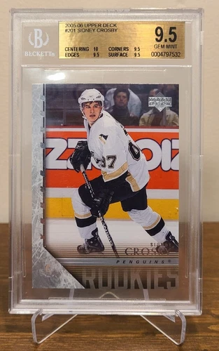 2005-06 Sidney Crosby Upper Deck Young Guns #201 Rookie RC BGS 9.5 Gem Mint w/10