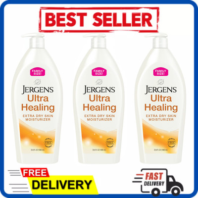 3 Pack Jergens Ultra Healing Hand & Body Lotion Vitamins C E B5 33.8oz