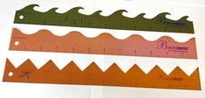 Creative Memories Borderlines Rulers Set Of 3 - Wave Curve Zig-Zag - Made In USA
