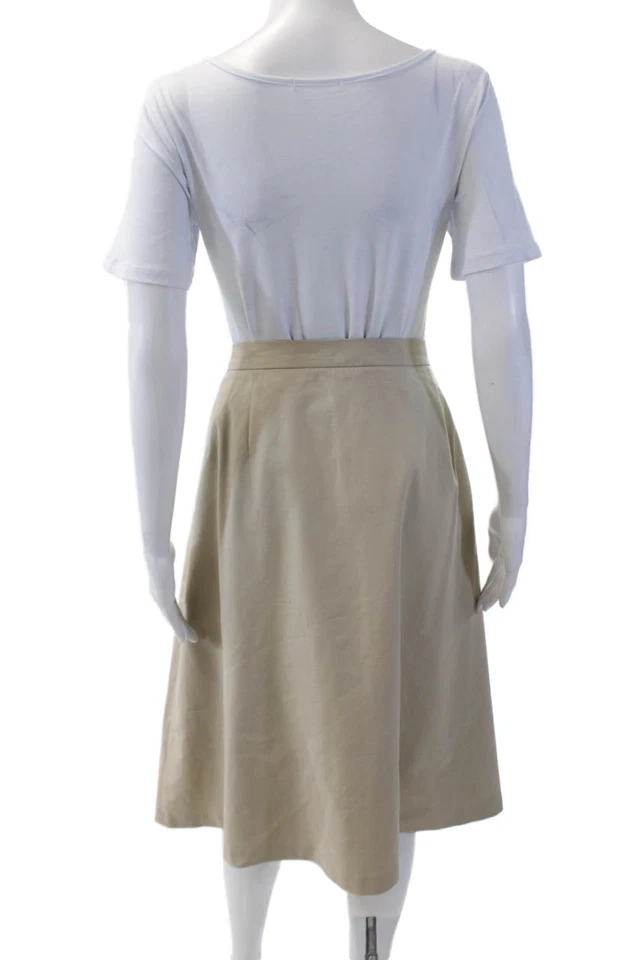Falda Lafayette 148 New York Mujer Cremallera Lateral Hasta la Rodilla Línea A Beige Talla 22 Foto 4 de 4