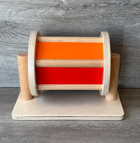 Monti Kinder Holz Montessori ausgerichtetes Spielzeug Original Level 1 Regenbogen Spinntrommel