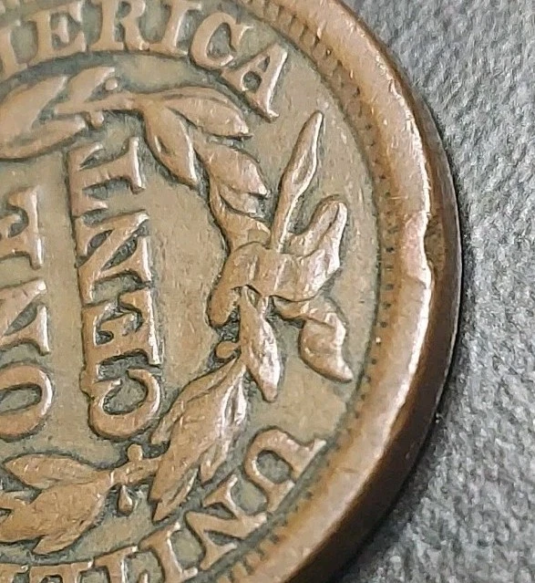 1849 US Braided Hair Large Cent Old Bronze Historical Sought-after Coin  - Image 3 of 3