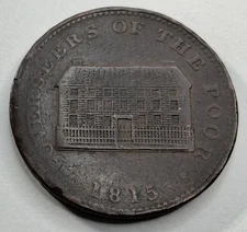 1815 SHEFFIELD WORKHOUSE OVERSEERS OF THE POOR 1d ONE PENNY TOKEN COIN