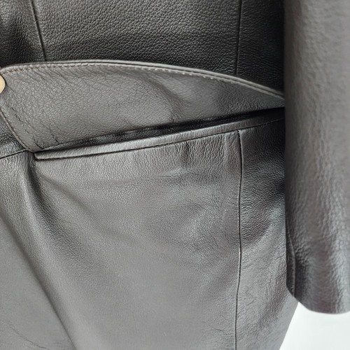 J ferrar Mens Blazer Men's Size XXL Brown 100% Leather 3 Button Sport Coat Lined - Picture 6 of 18
