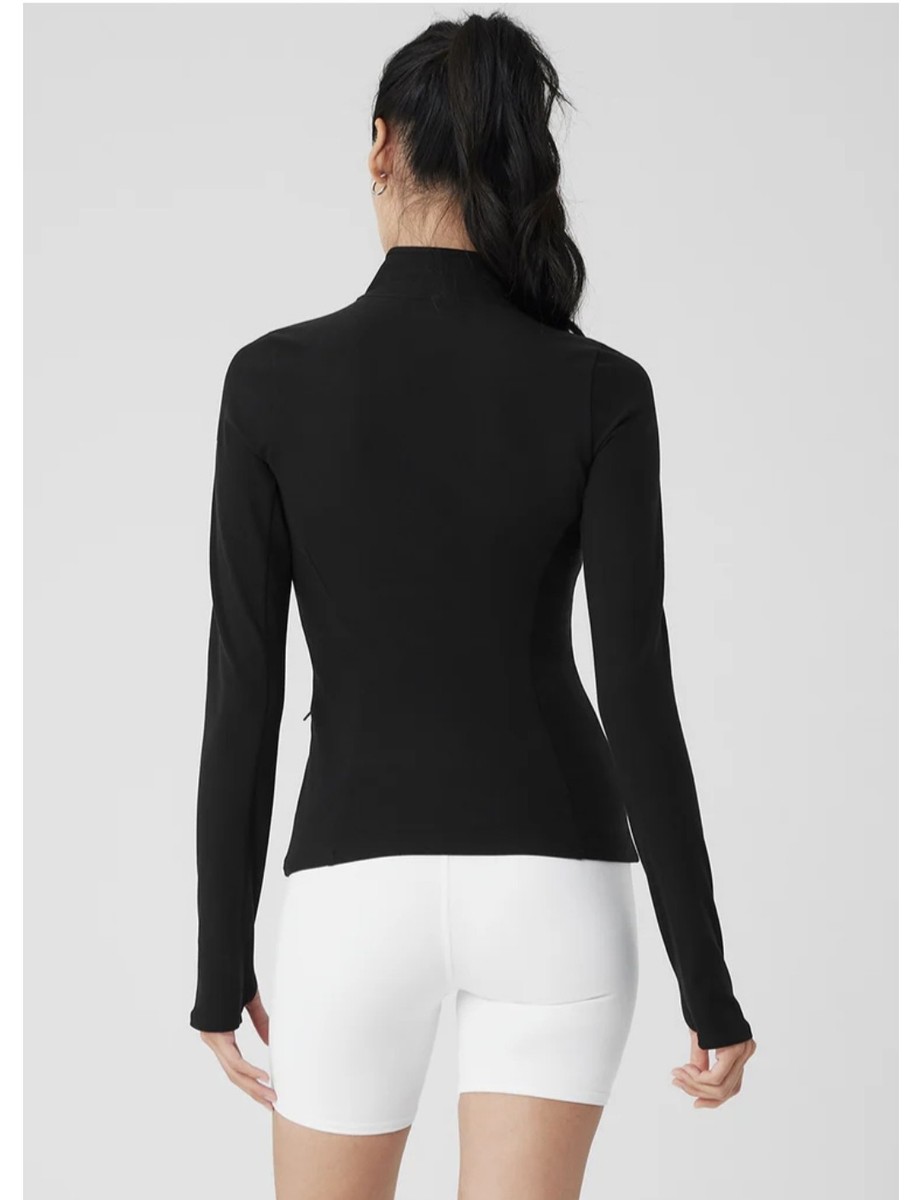 ALO YOGA ORIGINAL Alosoft 1/2 Zip Rapid Pullover. Black Small | eBay