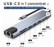 8 in 1 Usb C Hub Splitter,TF/SD Card Reader,Compatible with MacBook Pro