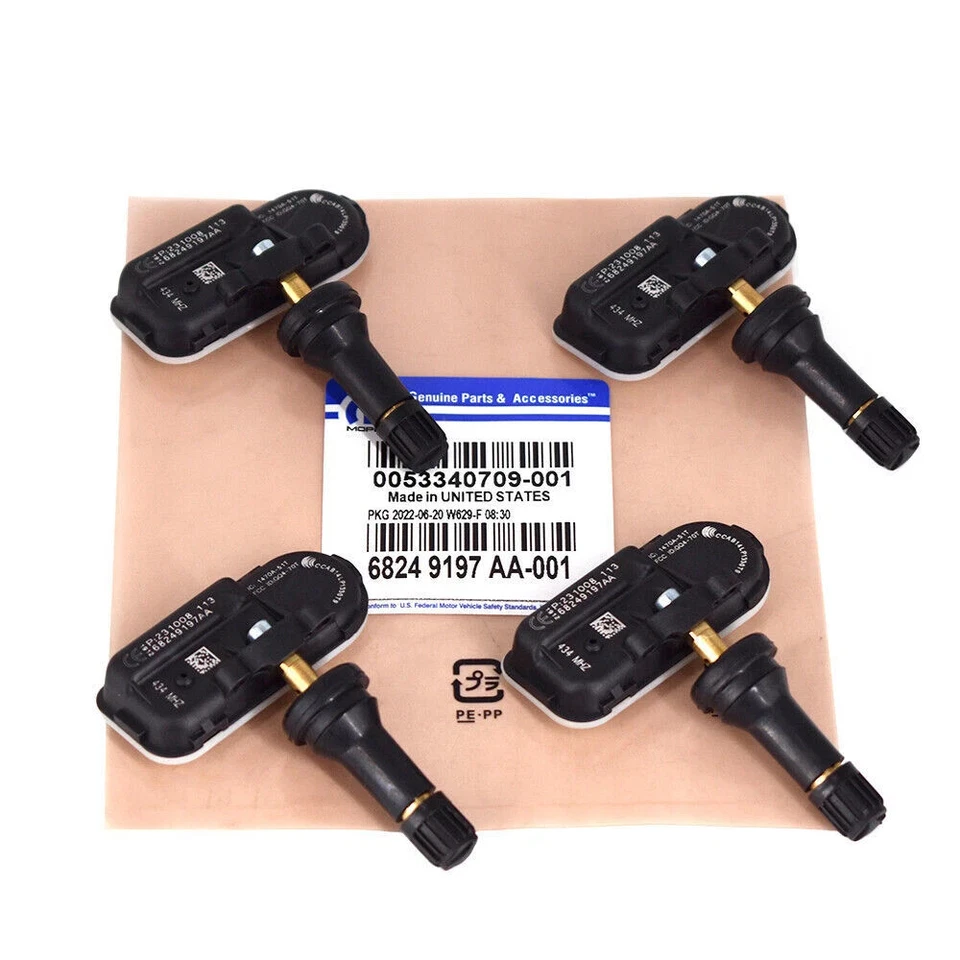 4X SENSOR DE PRESIÓN DE NEUMÁTICOS TPMS genuino para Dodge Ram 1500 2500 3500 68249197AA Foto 2 de 2