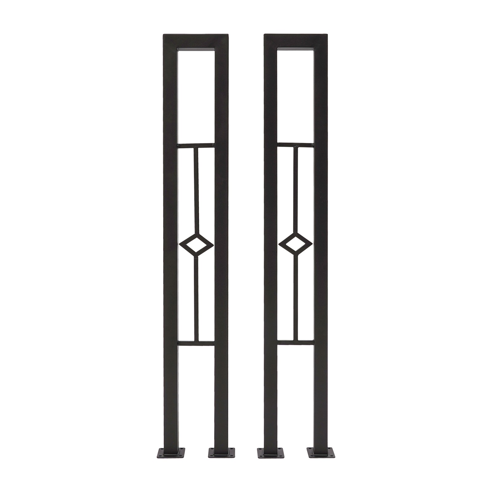 U Shape Pattern Rail 2pcs U-Shaped Stair Handrail 35inch Metal Stair Handrail Decorative ...