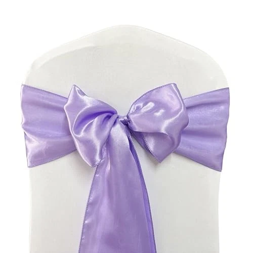 Marcos de silla de satén silla con arco sillas sillas sillas con respaldo 10 púrpura claro Foto 3 de 4