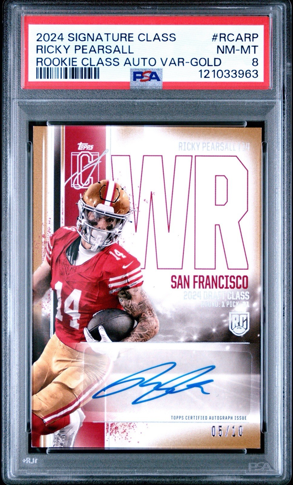 Ricky Pearsall Topps Signature Class Rookie Class Autograph Variation #RCARP Gold