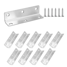 Heavy Duty L Bracket Corner Brace 10 Pack 4 inch Metal Shelf Brackets Silver