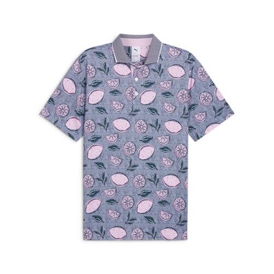 PUMA  X Arnold Palmer Pink Lemonade Short Sleeve Polo Mens Blue Casual 62842902