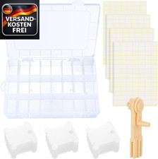 100 Stück Stickgarn Spulen Set mit Wickler Aufbewahrungsbox und Aufklebern für K