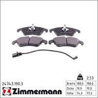 Zimmermann 24743.190.3 Bremsbelagsatz FüR Audi A5 A4 B8 A6 C7 A7 4GA 4GF 4G2