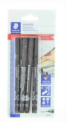 4 PCS 0.4mm Fine Permanent Marker Pens Refillable Quick Dry, Black