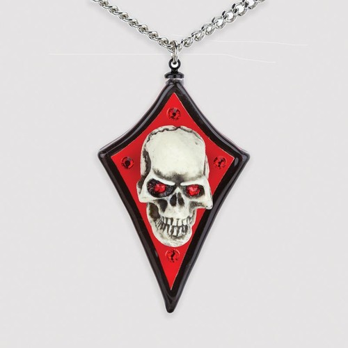 Diamond Skull Necklace Pendant with Crystals on 18" Silver Chain Gift - Picture 2 of 2