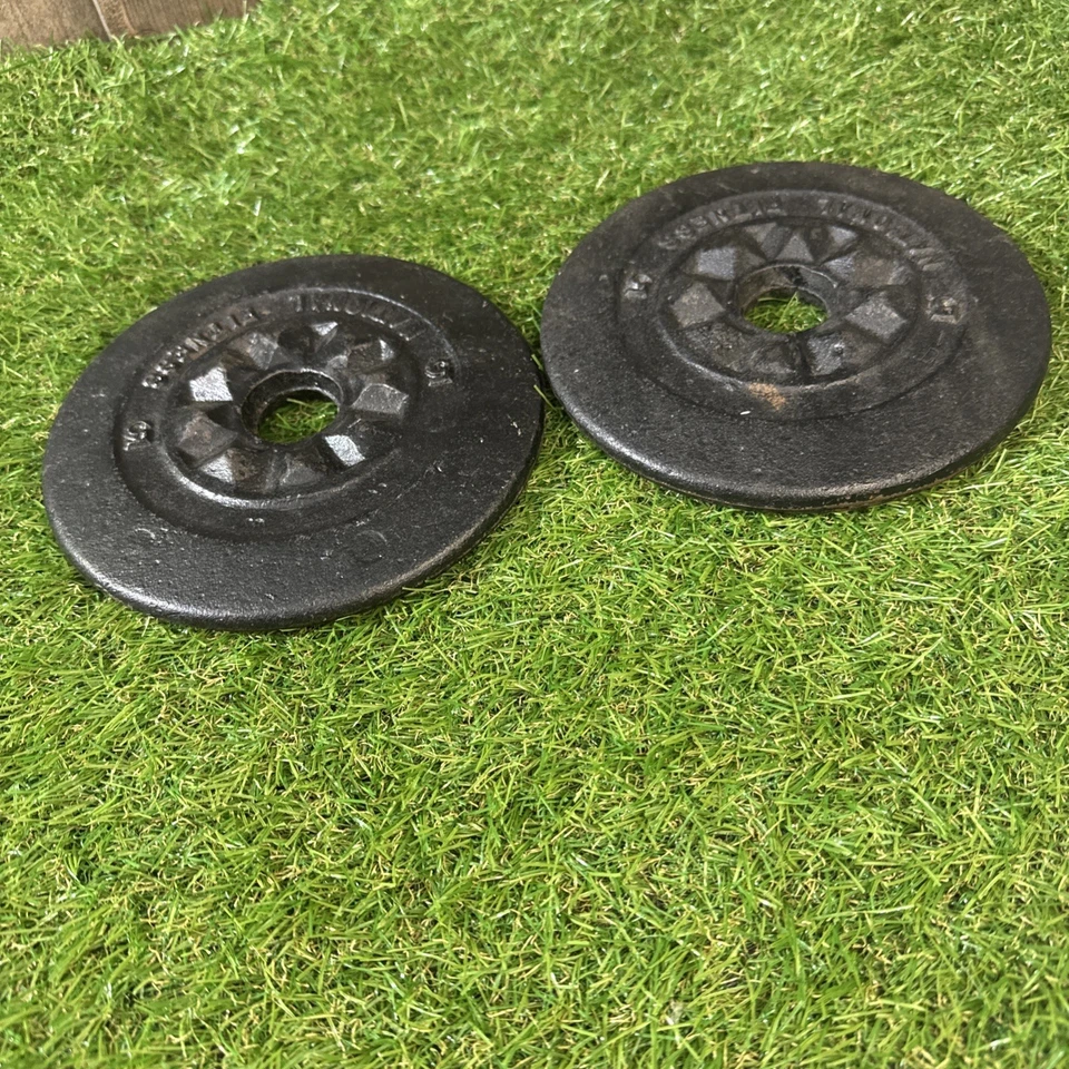 Par de platos de pesas de hierro fundido National Fitness de colección de 5 libras para gimnasio Foto 3 de 4