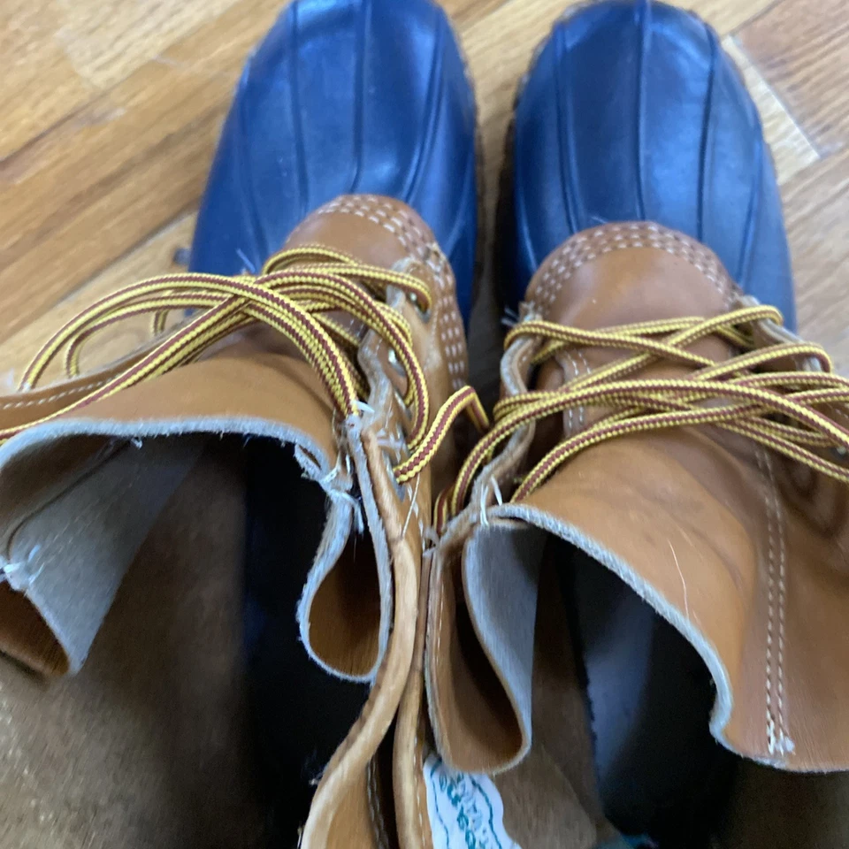 Vintage L.L. Bean Original Maine Zapato de Caza Botas Mujer Talla 9 Hecho en EE. UU. Azul Foto 4 de 4
