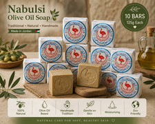 10 Bars Nabulsi Olive Oil Soap 125g  Natural Handmade Soap  Jordan