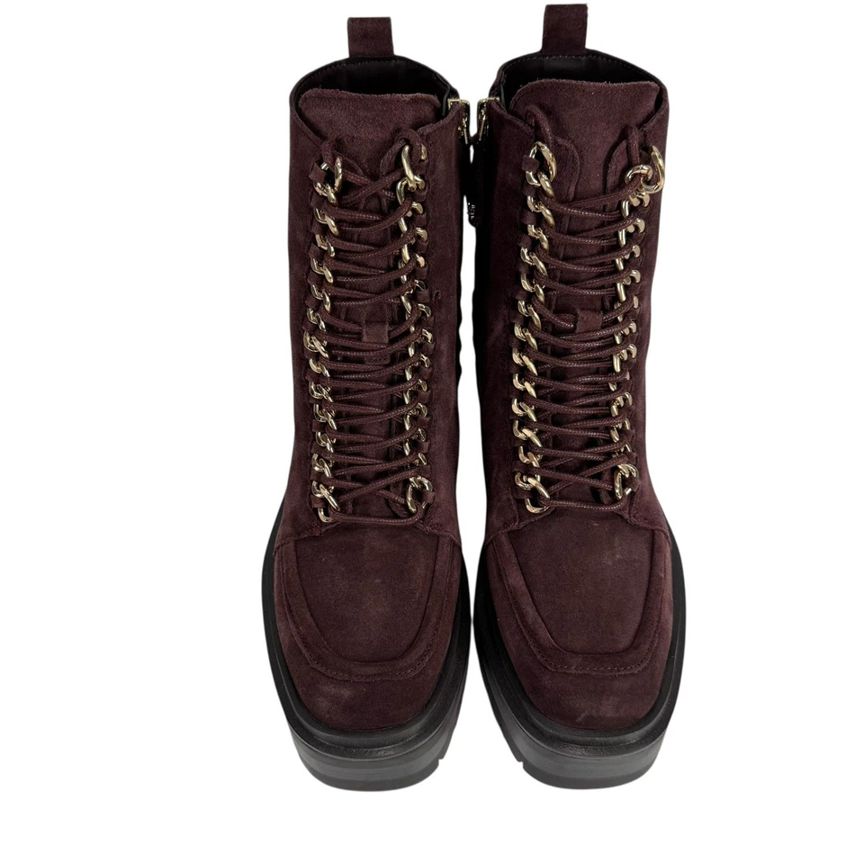 Женские боевые ботинки Sam Edelman Lovrin 5,5 М бордовые замшевые на шнуровке с зауженной подошвой - Изображение 3 из 4