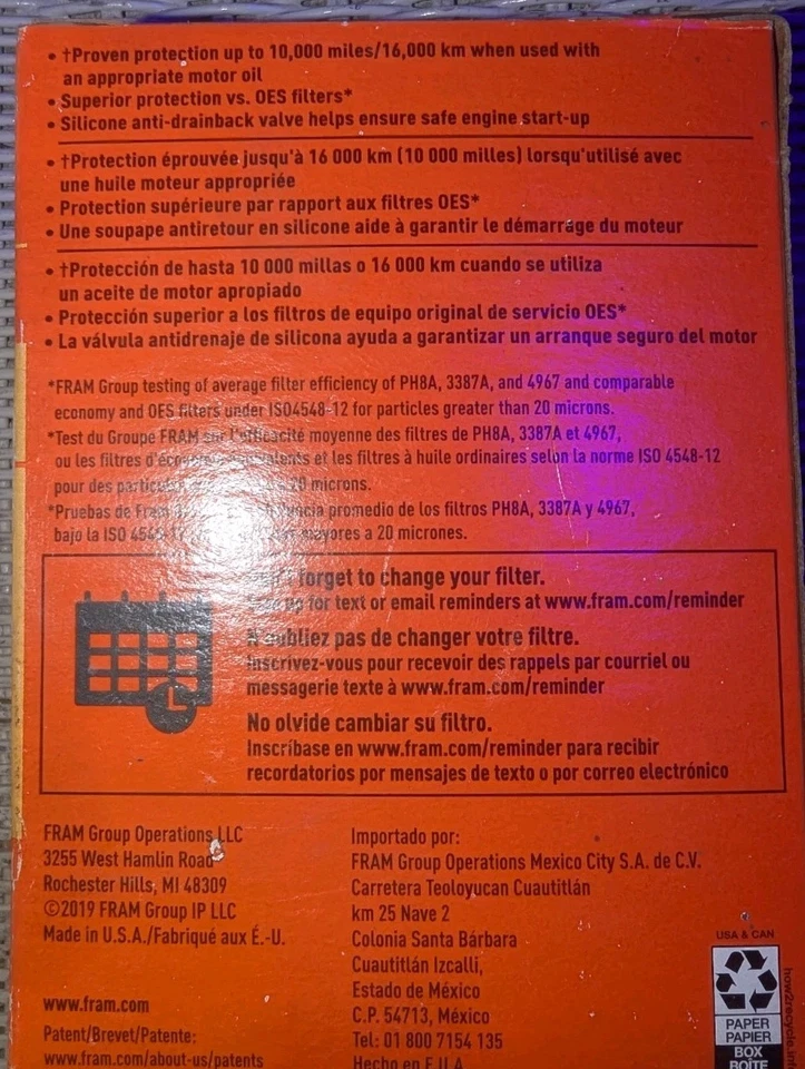 CARQUEST/Fram PH8A Filters - Engine Oil Filter - Image 3 of 3