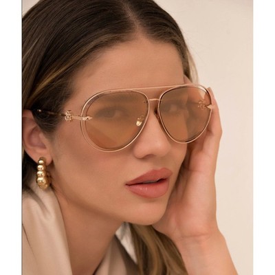 Roberto Cavalli SRC032M 8FCG Aviator Sunglasses - Gold/Orange Roberto Cavalli Aviator Sunglasses for Women for sale | eBay main image 4