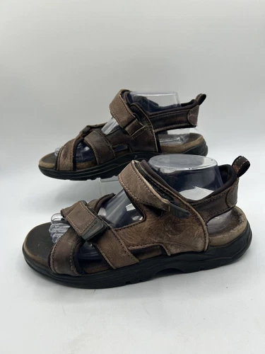 Timberland sandalo 95024 uomo taglia 8M marrone punta aperta gancio e passante pelle