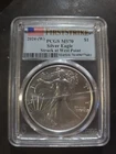 2024-W SILVER EAGLE PCGS MS70 FIRST STRIKE, FLAG LABEL, Case Scratched