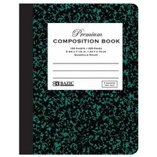 Bazic Composition Book Quad Rule Colored Marble Cover 100 Sheets School Office