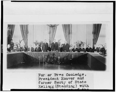 Washington D.C. White House Coolidge Hoover Kellogg 1929 Kellogg-Briand Pact