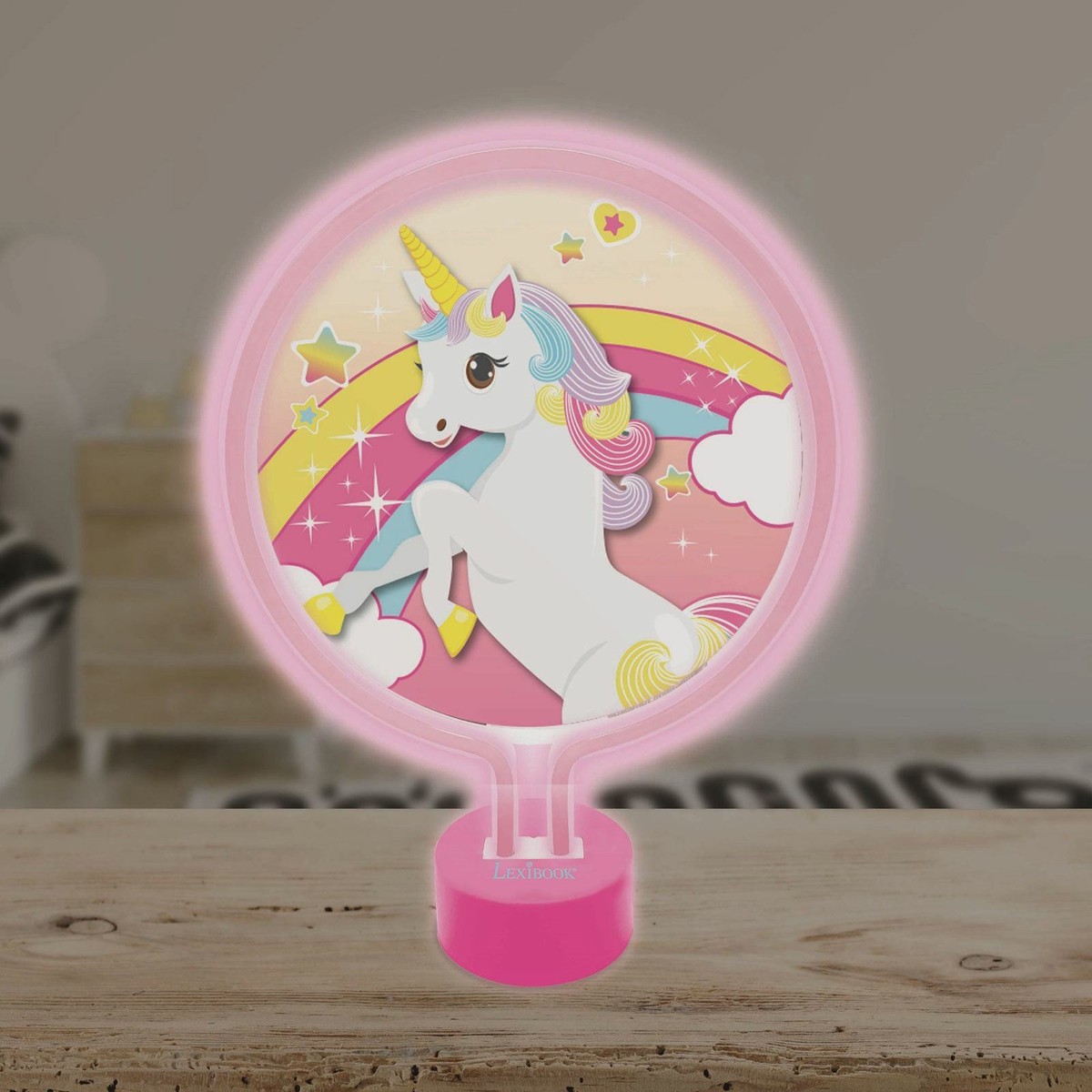 Unicorn Neon Night Light Bedroom Portable Lamp Kids Bedtime Pink