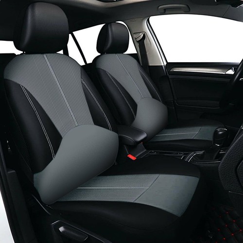 For Ford Transit Auto Car Seat Cover Front Set Leather Protector Black & Gray - Picture 3 of 12