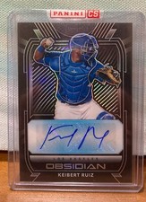 2021 Panini Chronicles Obsidian Keibert Ruiz Electric Etch Carolina Blue Auto