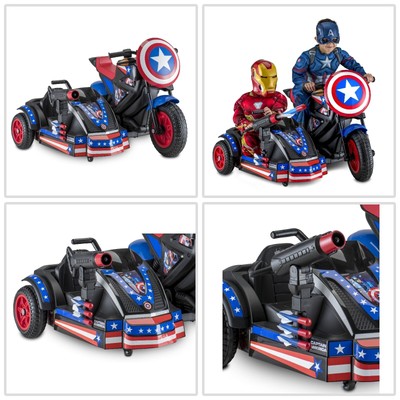 captain america power wheels with sidecar