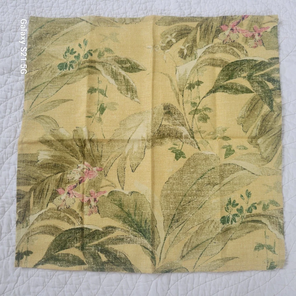 NEW CROSCILL Set Of 4 Fabric Napkin Square Leaf/Flower 20"X20" - Image 3 of 4
