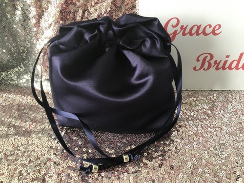 MARINEBLAUE EINFACHE HERZOGIN SATIN DOLLY TASCHE B/JUNGFER BLUMENMÄDCHEN *gratis Muster* - Bild 6 von 6