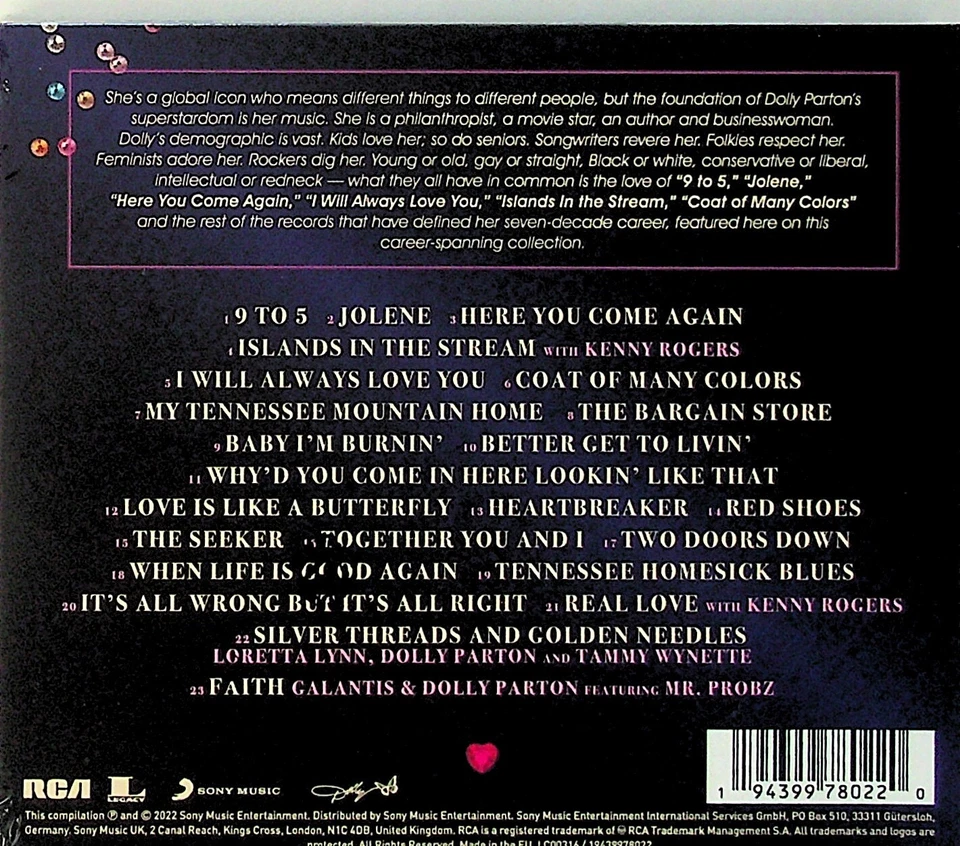 Dolly Parton -Diamonds & Rhinestones -The Greatest Hits CD -NEW (Best Of) 2022 - Image 2 of 2