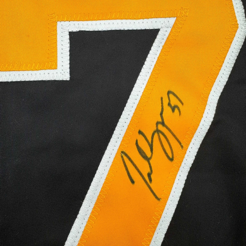 Camiseta deportiva de hockey negra autografiada/firmada Patrice Bergeron Boston certificado de autenticidad PSA/DNA Foto 3 de 4