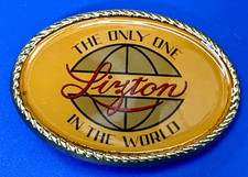 The Only One Lizton in the World Agri-Photo Indiana Gold Tone Belt Buckle