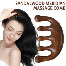 Sandalwood Massage Comb Head Meridian Massage Comb Scalp Scraping Dre D2P3