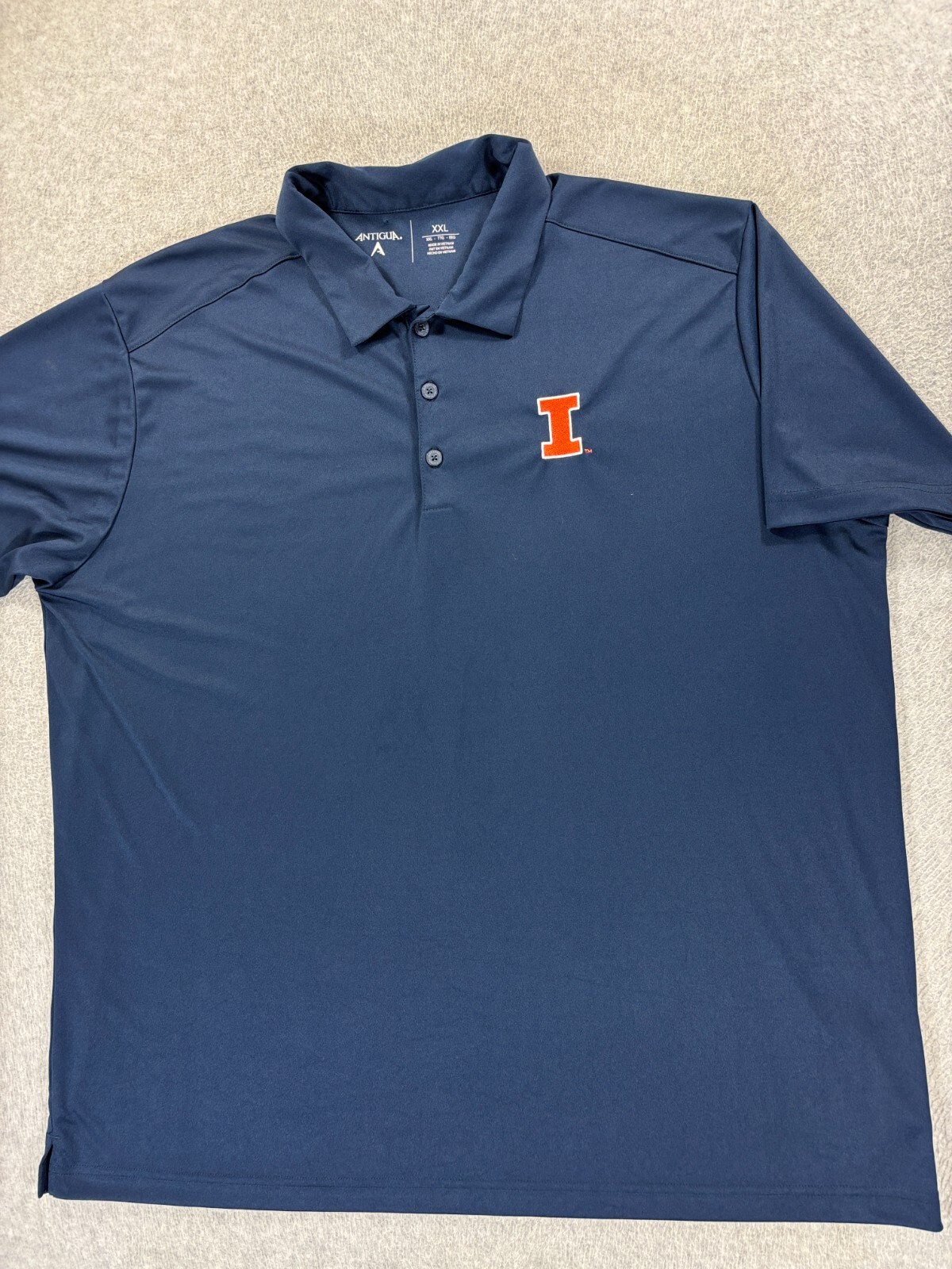 Illinois Fighting Illini Antigua Short Sleeve Campus Polo Shirt (Men's 2XL) Blue