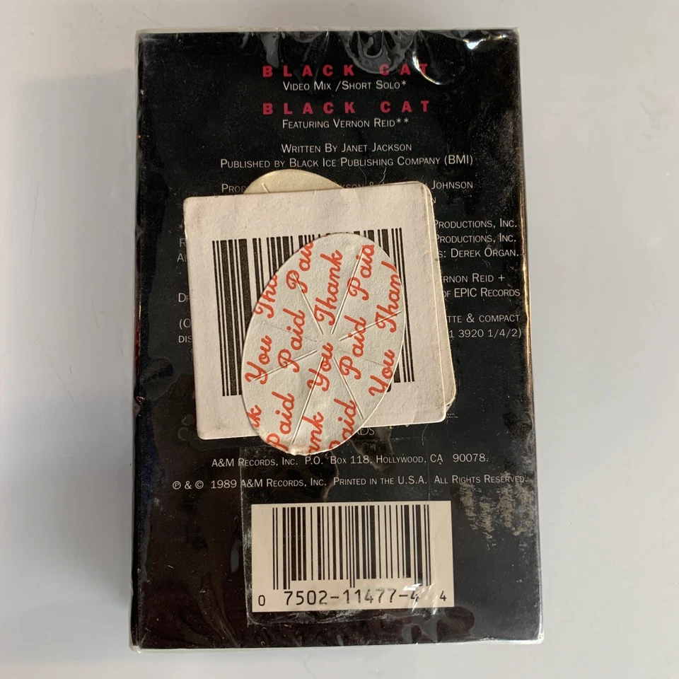 Janet Jackson Black Cat (Cassette) Single New Sealed - Image 2 of 2